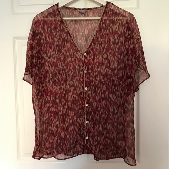 Converse Button up sheer top - Picture 1 of 3